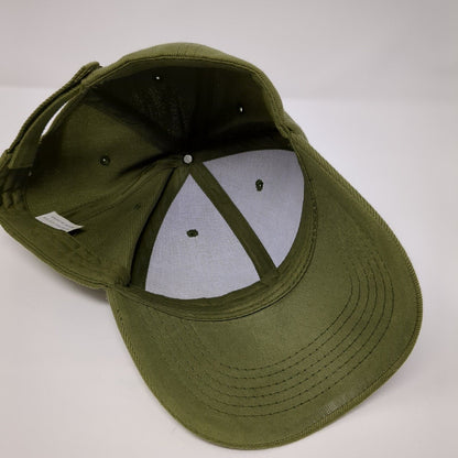 Unbranded Strapback Hat Green One Size Adjustable Vented Holes 6 Panel Blank