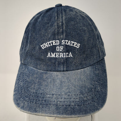 United States Of America Slideback Hat Blue One Size Adjustable Denim