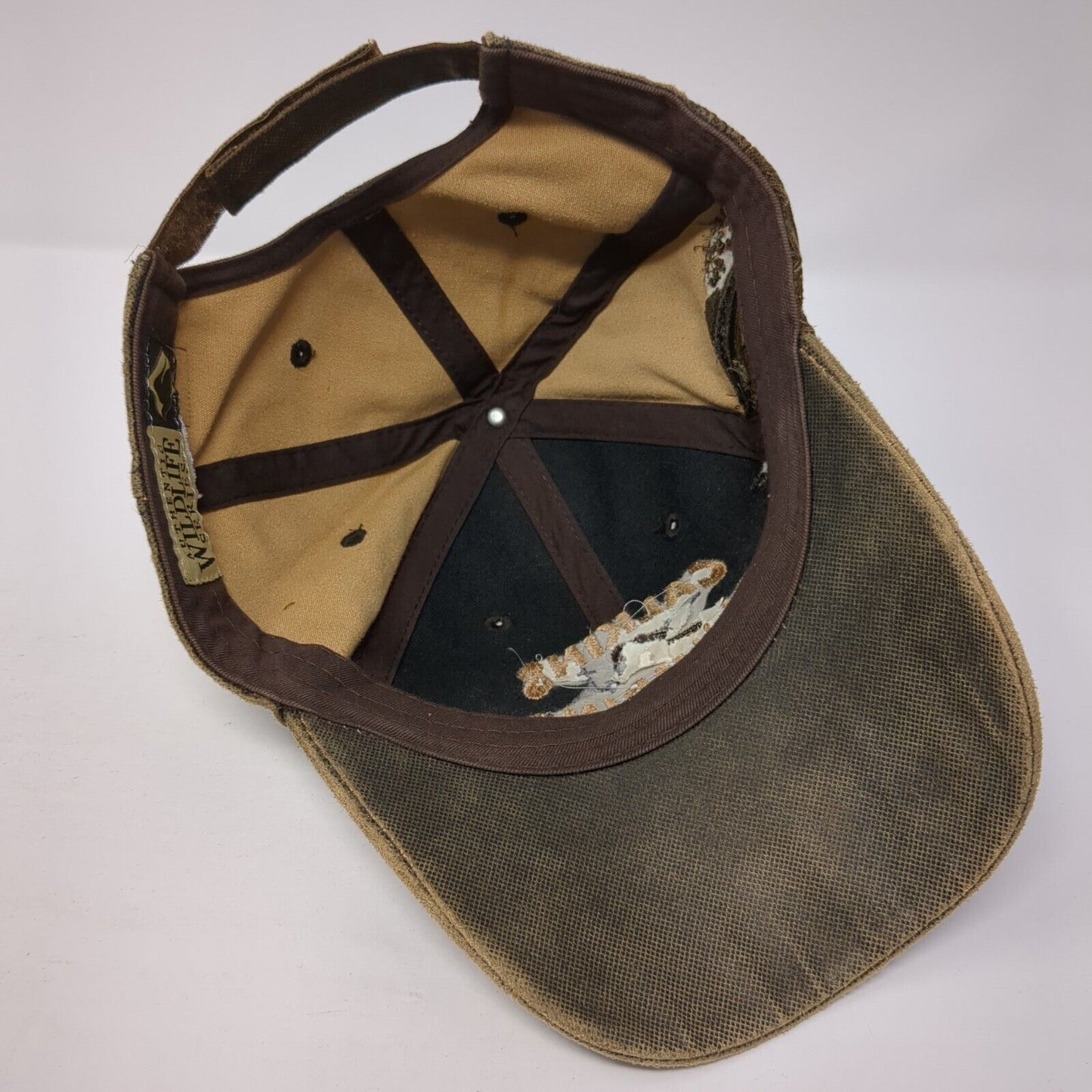 Calkins Plumbing Strapback Hat Brown One Size Adjustable Wildlife Series