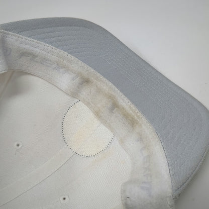 TravisMathew Snapback Hat White One Size Flexfit 110 Gray Brim Logo Patch