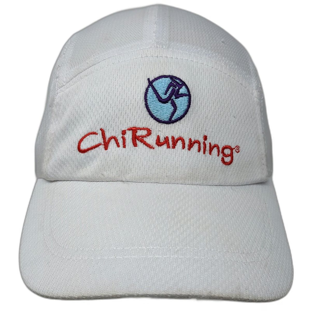 White 5 Panel One Size ChiRunning Strapback Mesh Performance Running Sport Hat