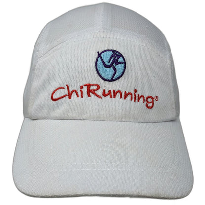 White 5 Panel One Size ChiRunning Strapback Mesh Performance Running Sport Hat
