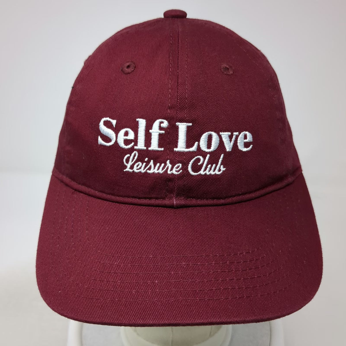 Cotton On Red Baseball Cap One Size Self Love Leisure Club Embroidered Hat