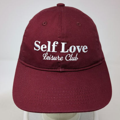 Cotton On Red Baseball Cap One Size Self Love Leisure Club Embroidered Hat
