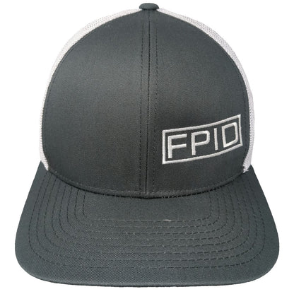 Pacific Headwear Trucker Hat Gray White One Size FPID Mesh Back Snapback 104C