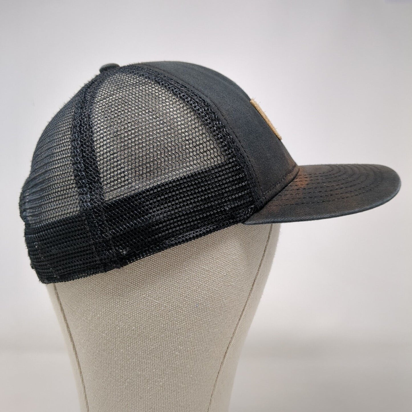 Dakine Leather Patch Snapback Trucker Hat Black OSFA Mesh Back Solid