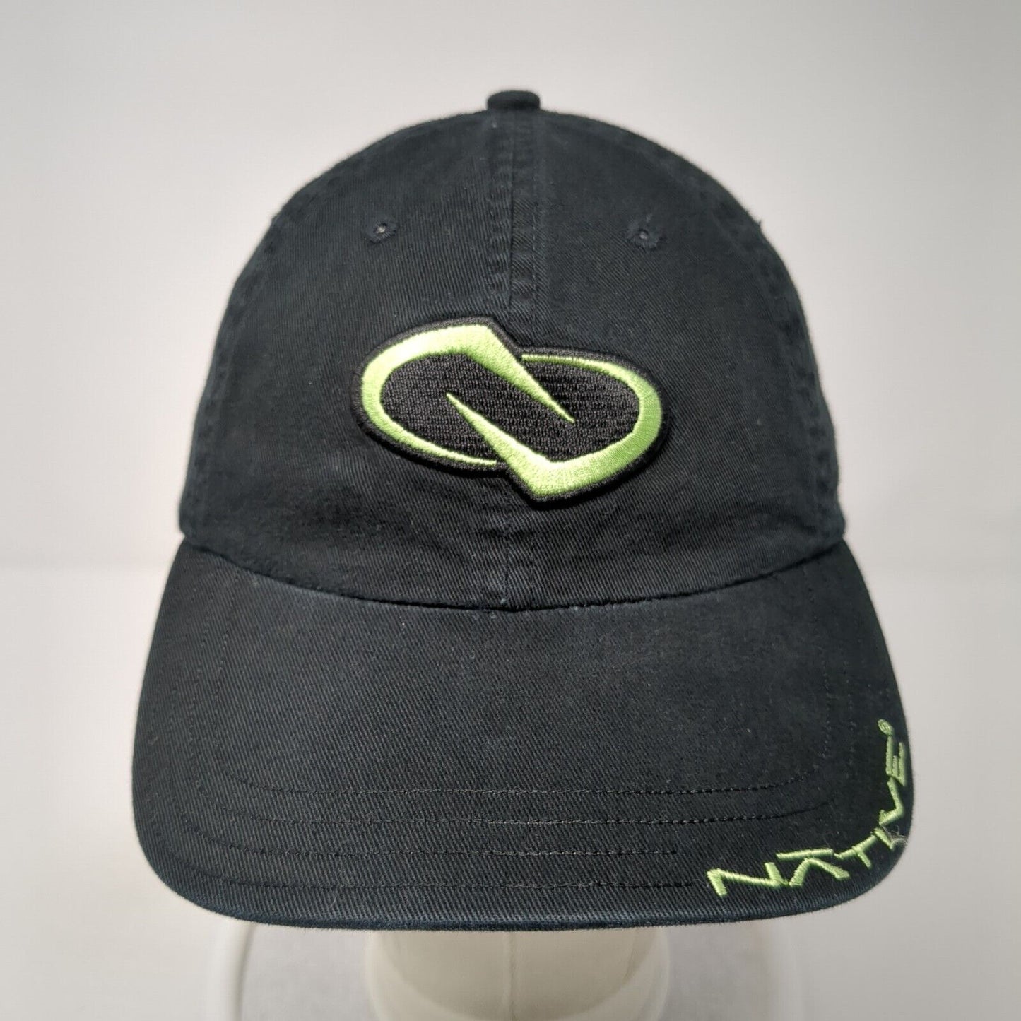 Native Snapback Hat Black One Size Adjustable Embroidered Logo 6 Panel