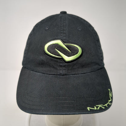 Native Snapback Hat Black One Size Adjustable Embroidered Logo 6 Panel