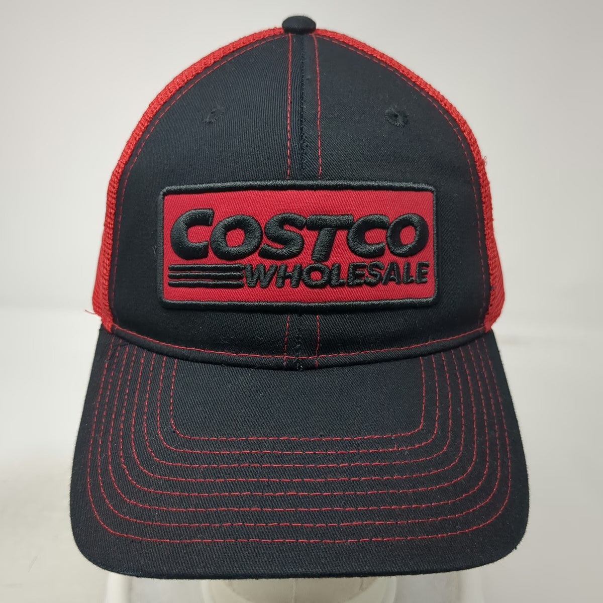 BAMKO Costco Wholesale Baseball Cap Black Red One Size Mesh Back Snapback Hat