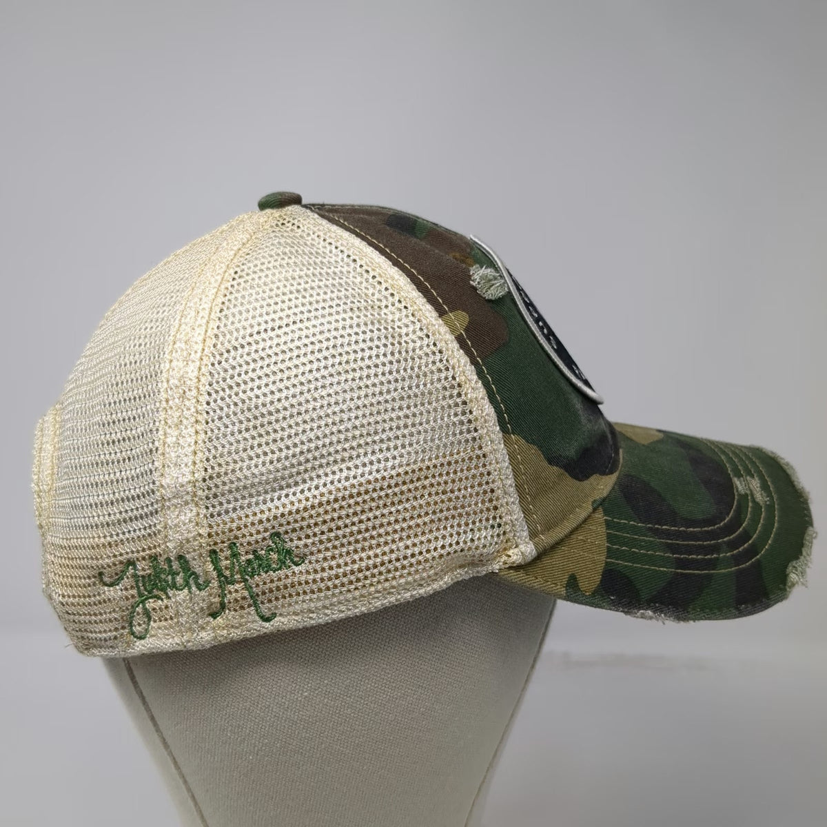 Judith March Green One Size Trucker Hat Support Wildlife Raise Camo Antlers