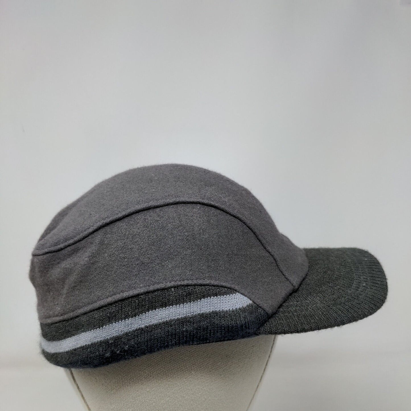 Unbranded Fitted Hat Gray One Size Striped Trim Blank Outdoor