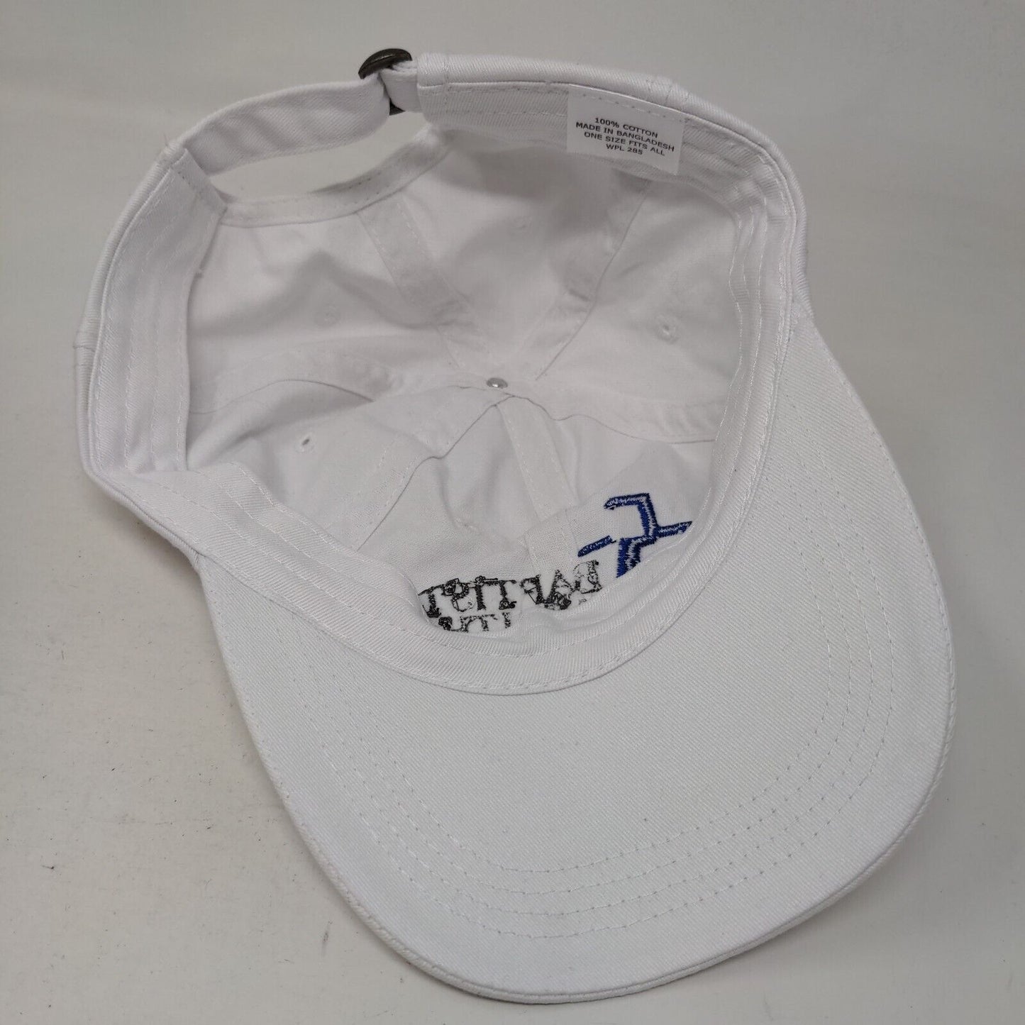 Baptist Health Slideback Hat White OSFA Adjustable Embroidered Logo 6 Panel