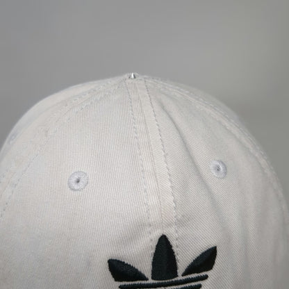Adidas Baseball Cap White One Size Hat Trefoil Logo Embroidered Cotton Slideback