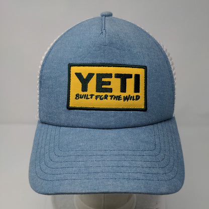 YETI Built For The Wild Snapback Trucker Hat Blue OSFA Adjustable Mesh Back
