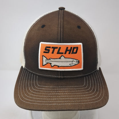 STLHD Snapback Trucker Hat Black One Size Adjustable Mesh Back Richardson