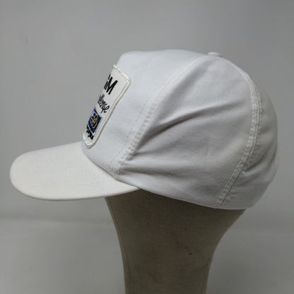 UAW-GM Men's Slideback Trucker Hat White Embroidered Vintage Logo Union