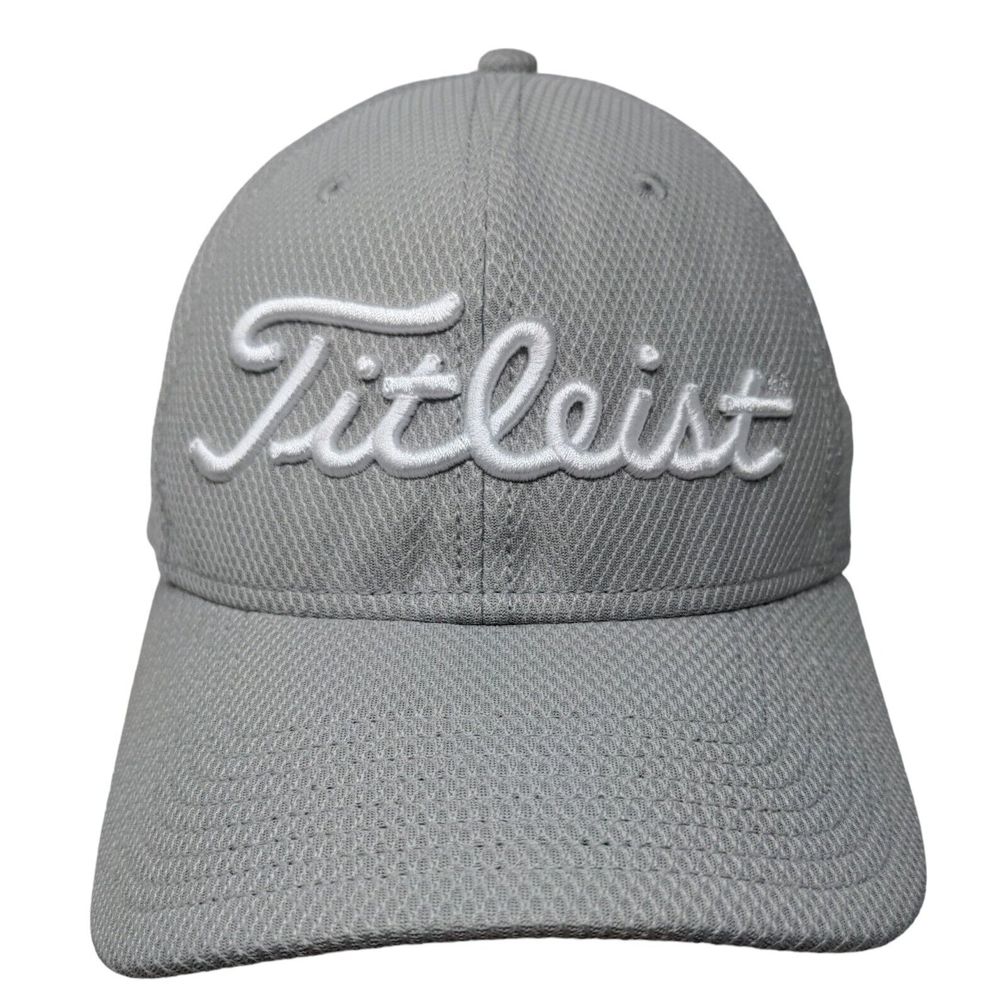 Titleist Fitted Hat Gray Large-XL Embroidered New Era 6 Panel Vent Holes