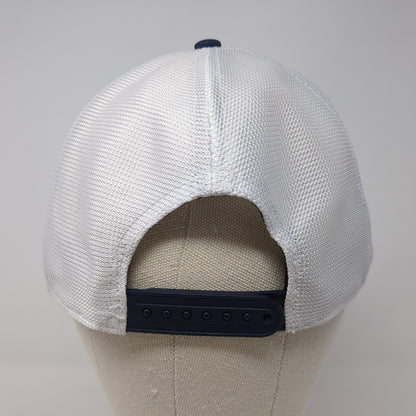 USA Flag Cabela's Snapback Trucker Hat Blue OS Adjustable Patriotic Mesh Back