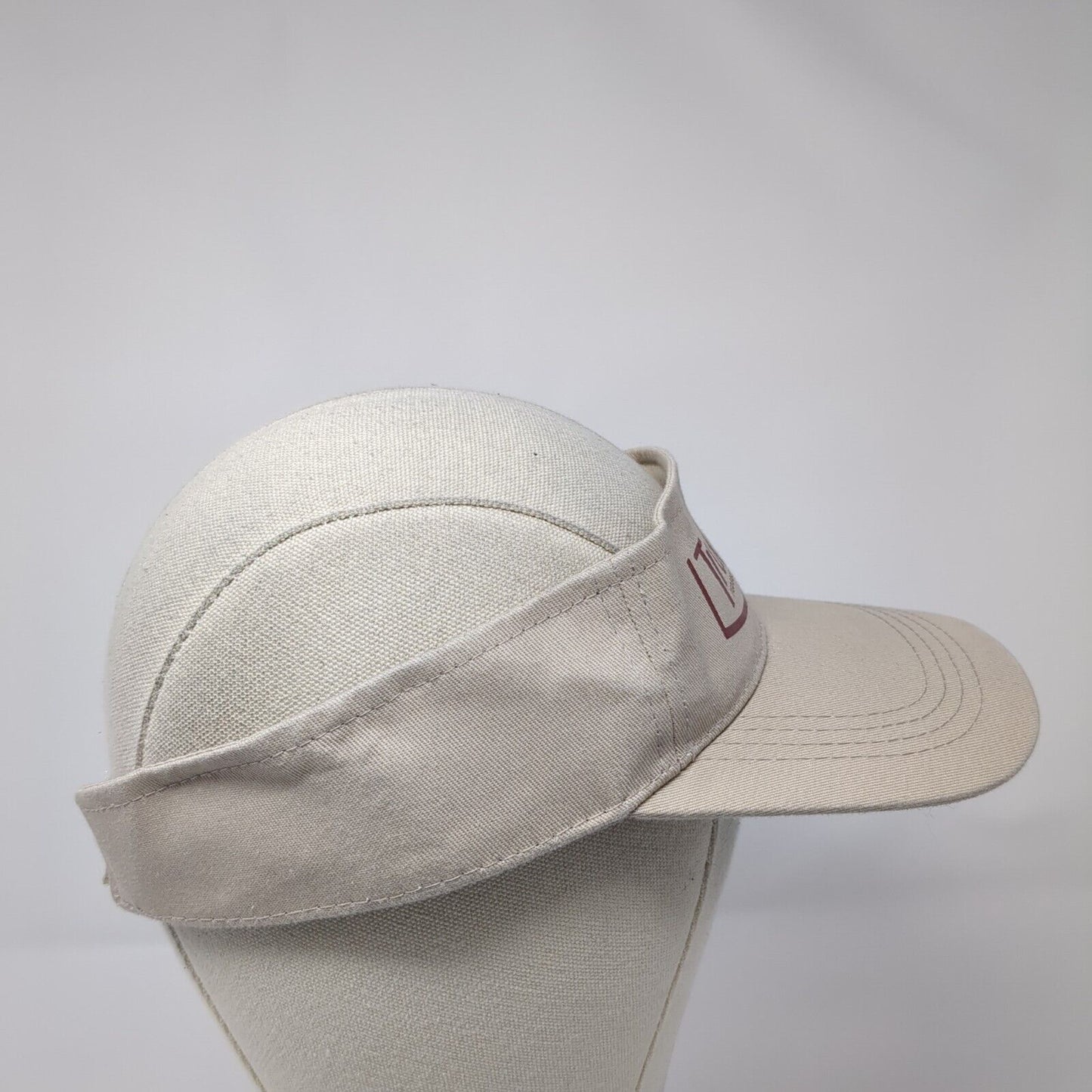 TruGrocer Federal Credit Union Strapback Visor Hat Tan One Size Hit Wear