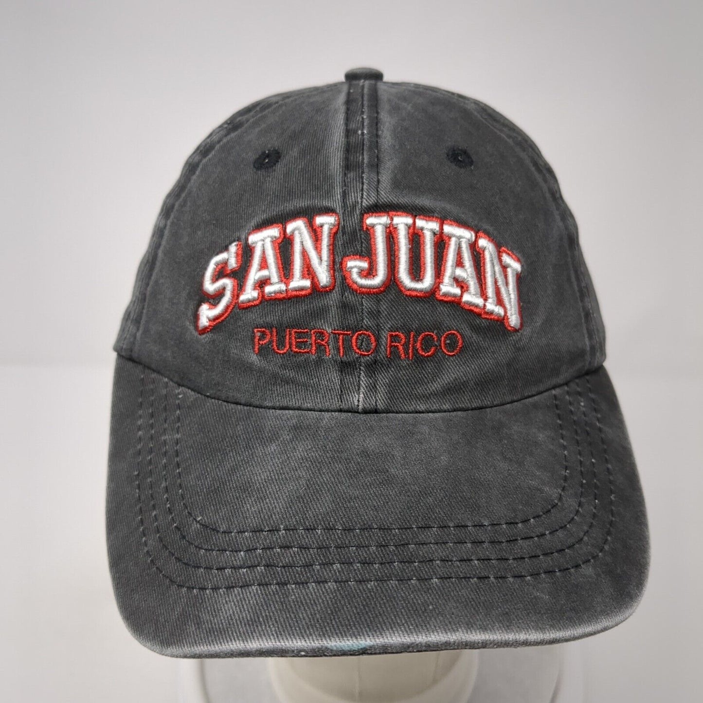 San Juan Puerto Rico Strapback Hat Gray One Size Adjustable Embroidered