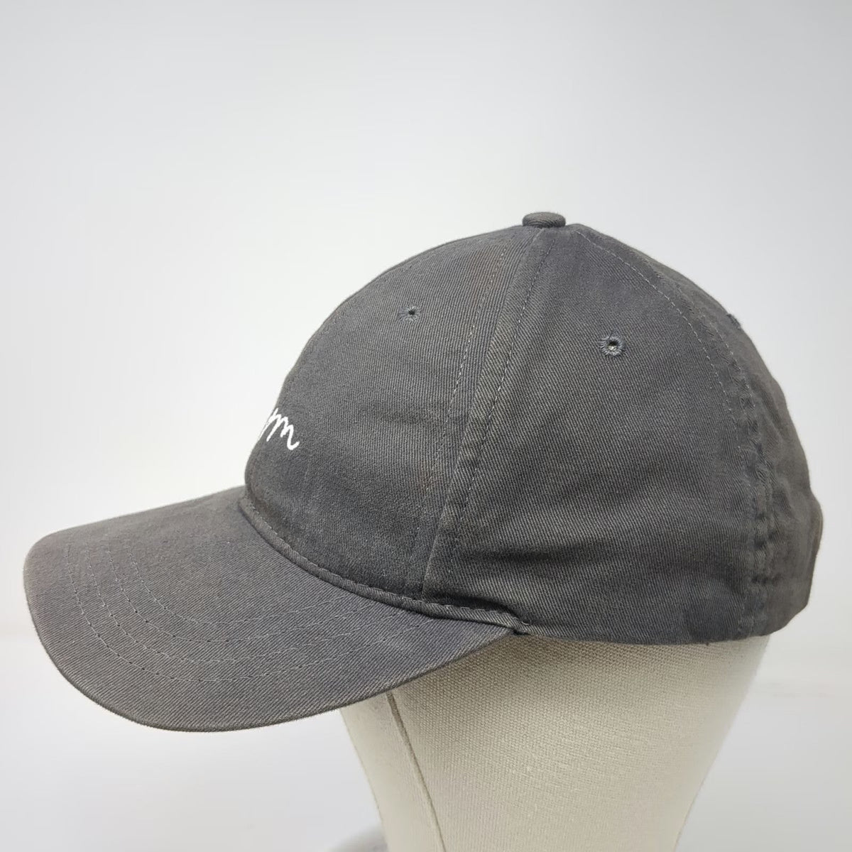 Love Your Melon Baseball Cap Gray One Size Leather Strap Made in USA lym Hat