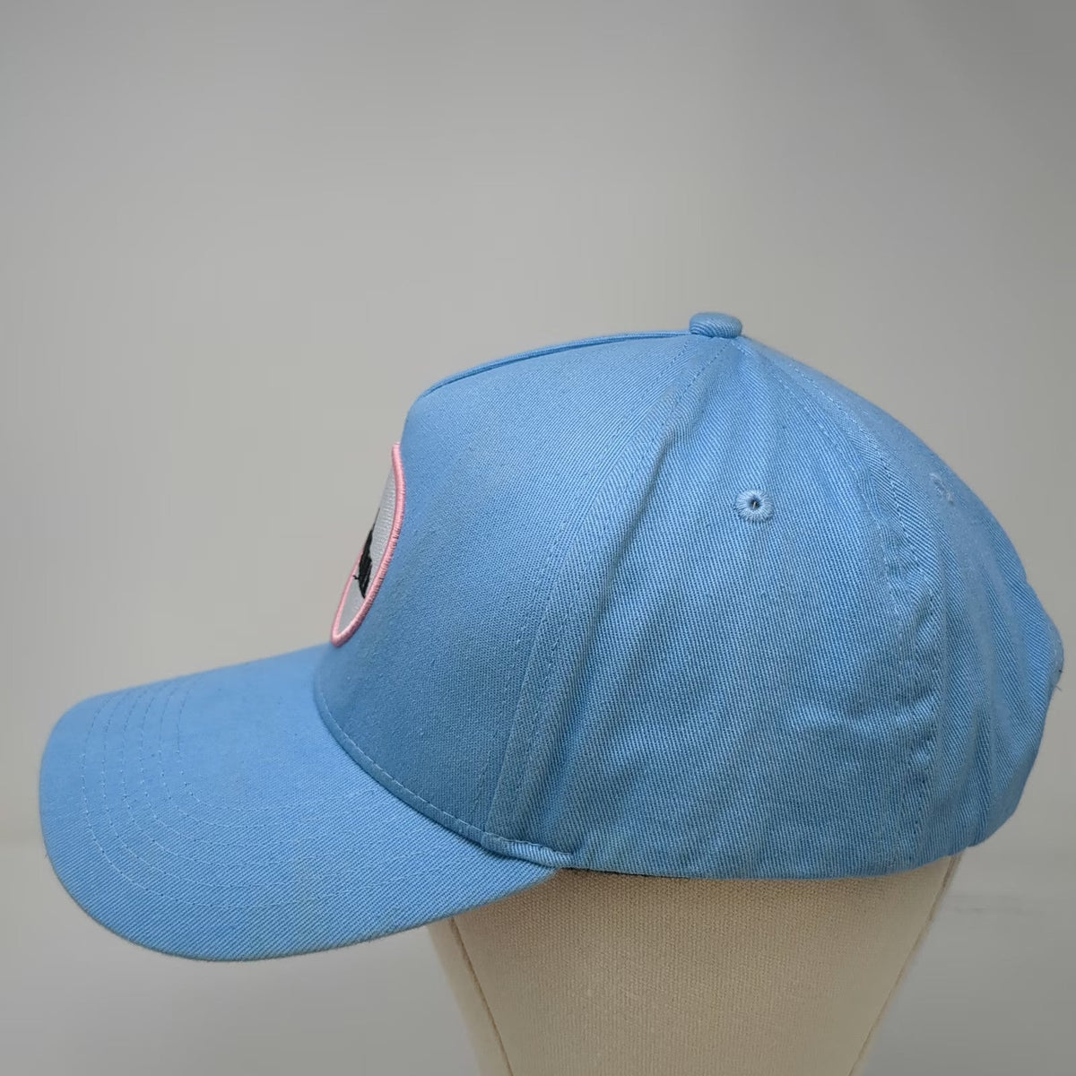 City Image 5 Panel Blue One Size Skyline Pink Underbrim Side Patch Snapback Hat