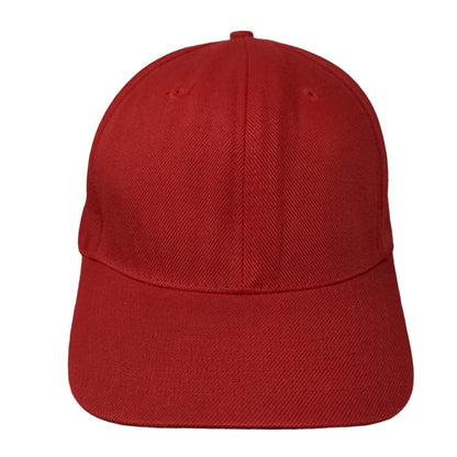 Unbranded Strapback Hat Red One Size Adjustable Vented Holes 6 Panel Blank
