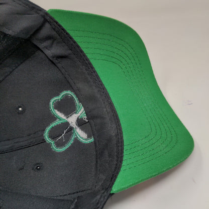 Unbranded Men's Strapback Hat Black Size OSFM Embroidered Clover Logo