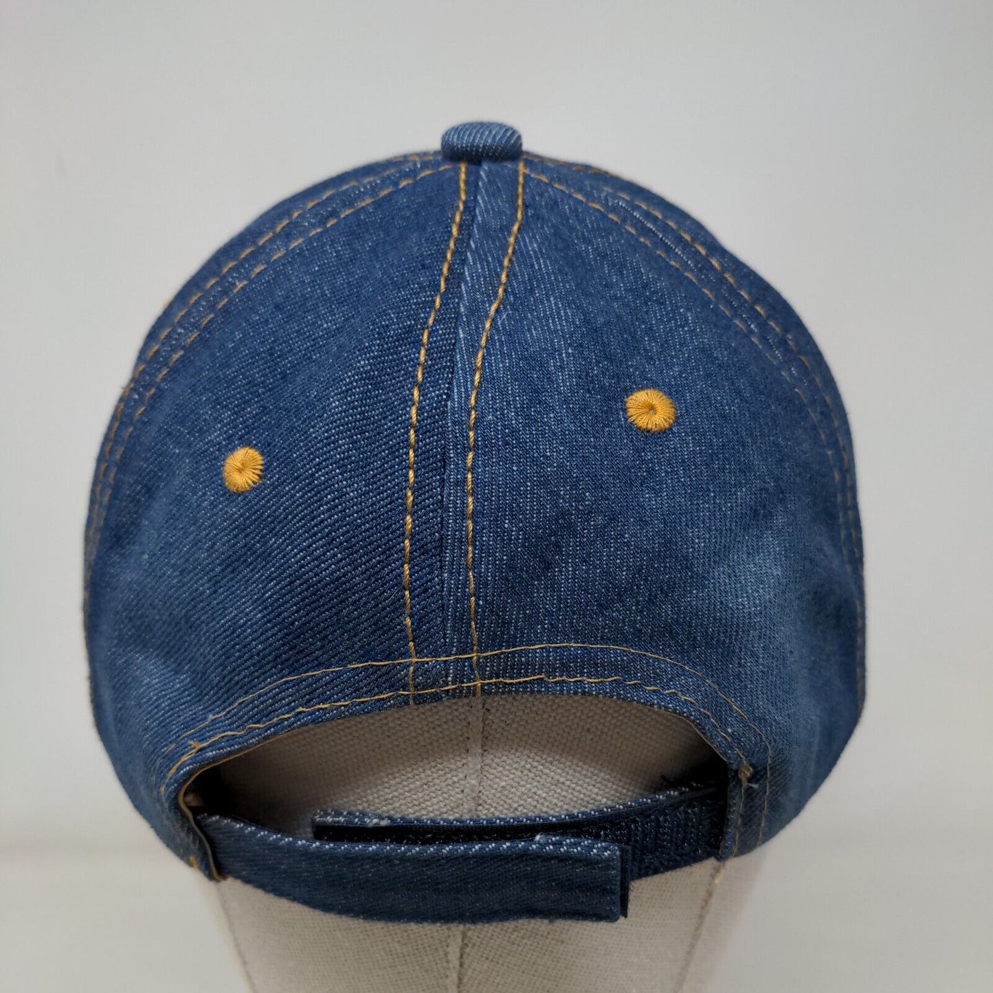 Blessed Strapback Hat Blue One Size Denim Studded Bling Adjustable