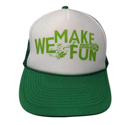 We Make Sector Fun Snapback Rope Trucker Hat Green OSFM Mesh Back Otto
