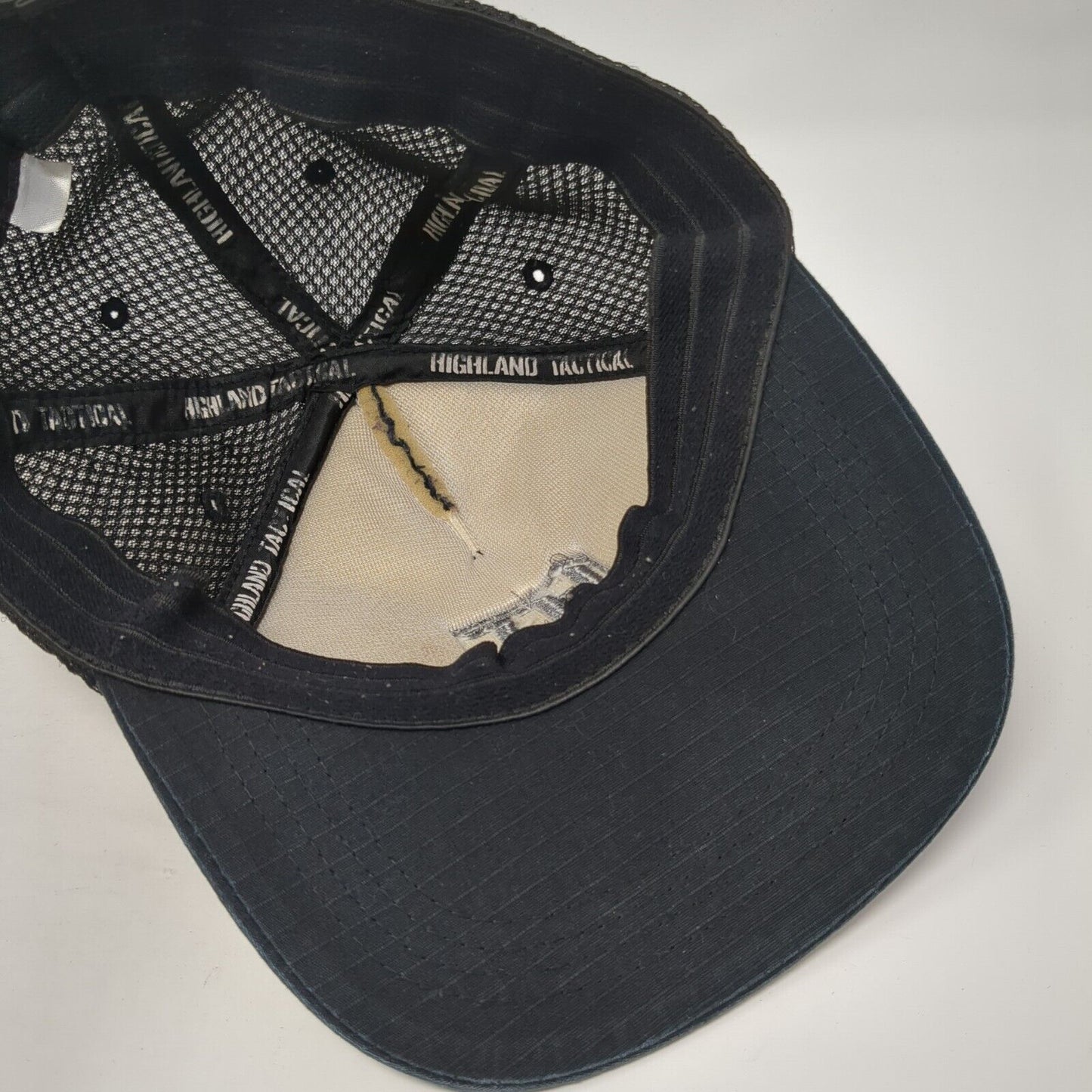 HT Highland Tactical Fitted Baseball Cap Black One Size Patriotic Mesh Back