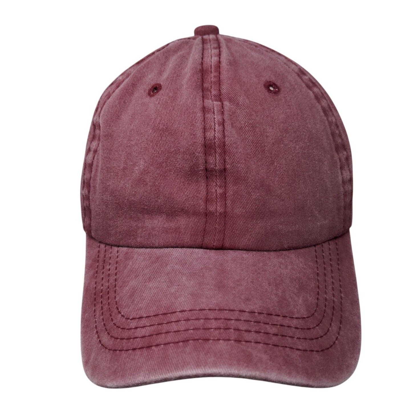 Unbranded Strapback Hat Ponytail Red One Size Adjustable Solid Blank