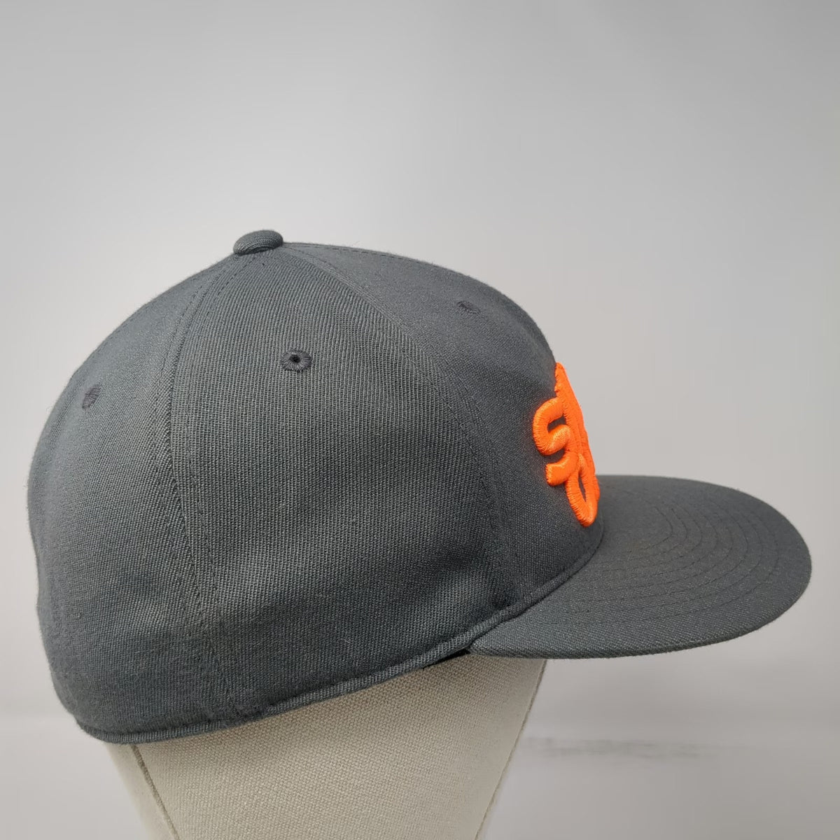 Smith Optics Baseball Cap Gray Orange 7 1/4 Flat Brim 3D Embroidery Fitted Hat