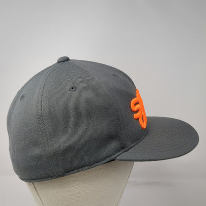 Smith Optics Baseball Cap Gray Orange 7 1/4 Flat Brim 3D Embroidery Fitted Hat