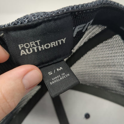 Port Authority Baseball Cap Gray M Butte Fence Buffalo Mesh Flexfit Patch Hat