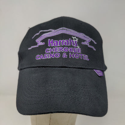 Harrah's Cherokee Casino & Hotel Men's Strapback Hat Black Purple Embroidered