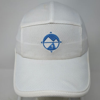 Brooks 5 Panel White One Size Mesh Strapback Running Trail Mountain Hiking Hat