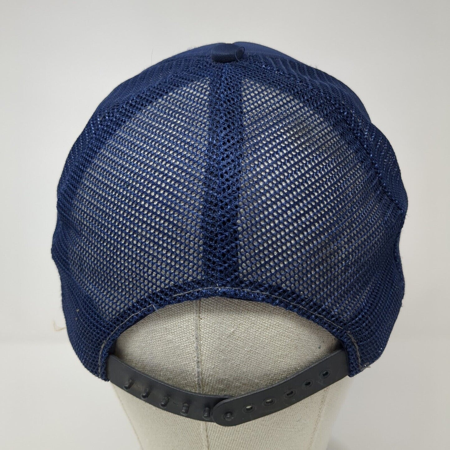 At Middle Fork Harrah's Lodge Snapback Trucker Hat Blue Large Mesh Back CH
