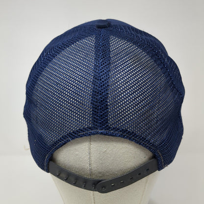At Middle Fork Harrah's Lodge Snapback Trucker Hat Blue Large Mesh Back CH