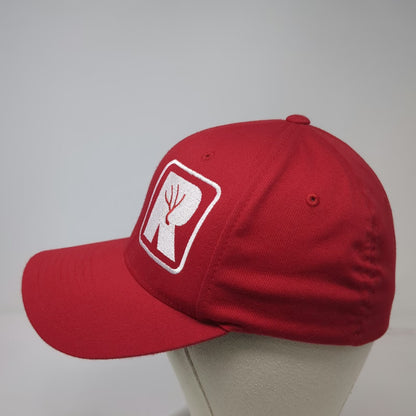 Port Authority Red Baseball Cap M Fitted Flexfit Rackssite Antler Logo Hat