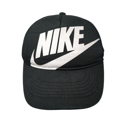 Nike Big Swoosh Snapback Mesh Back Trucker Hat Black Child 4-7 Solid