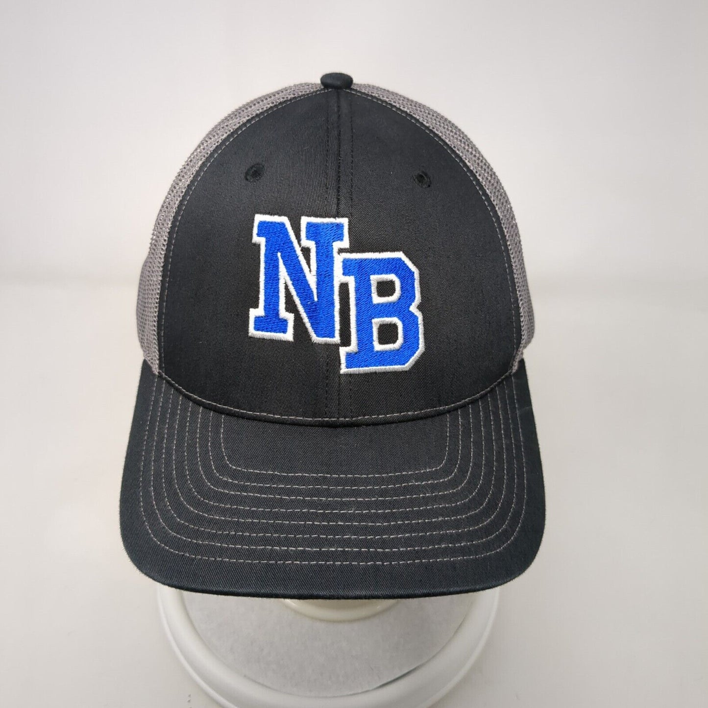 NB Snapback Trucker Hat Black OSFA Adjustable Embroidered Mesh Back Richardson