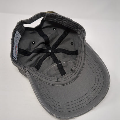 Pflueger Slideback Hat Gray One Size Adjustable Embroidered Distressed Cotton