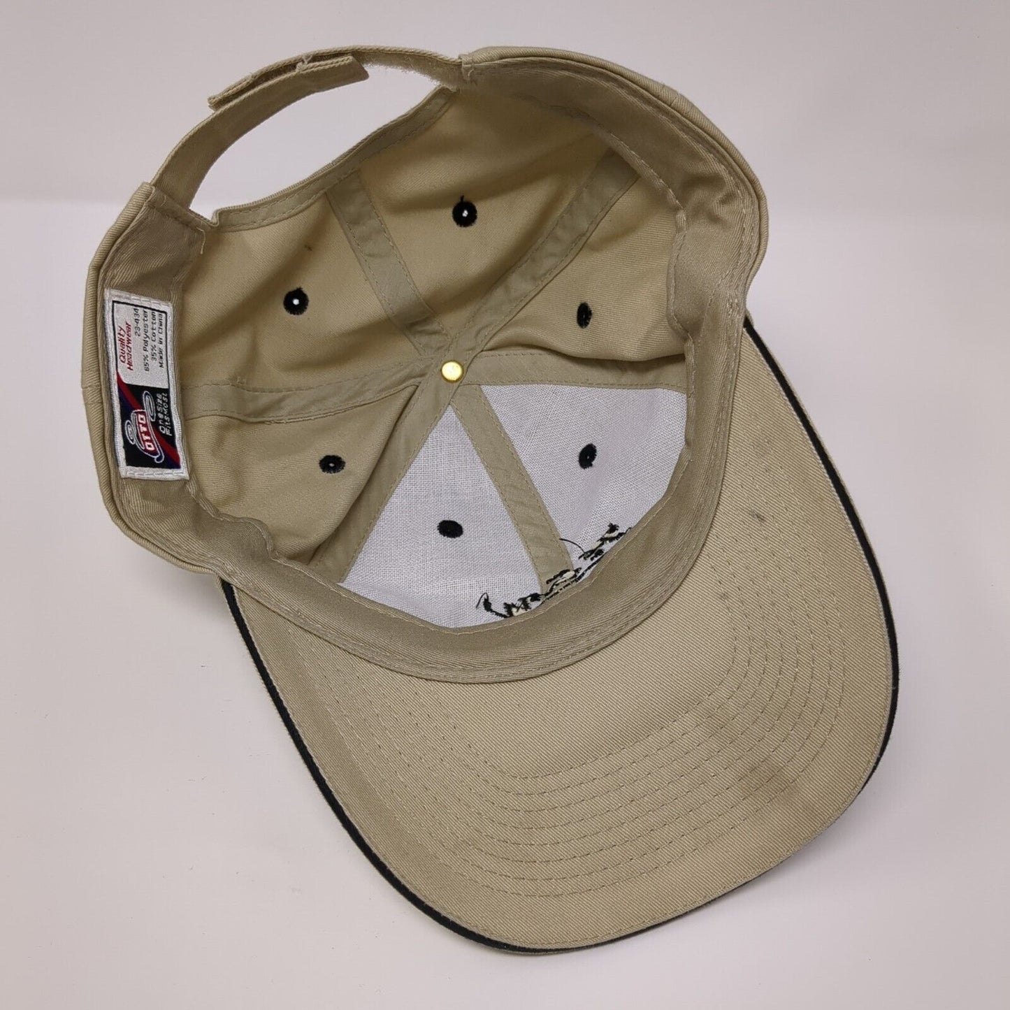 H&W Construction Strapback Hat Tan OSFM Adjustable Embroidered 6 Panel Otto