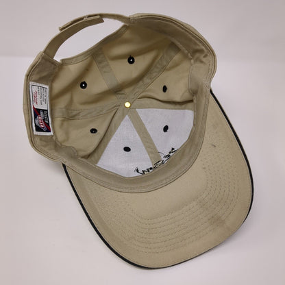 H&W Construction Strapback Hat Tan OSFM Adjustable Embroidered 6 Panel Otto
