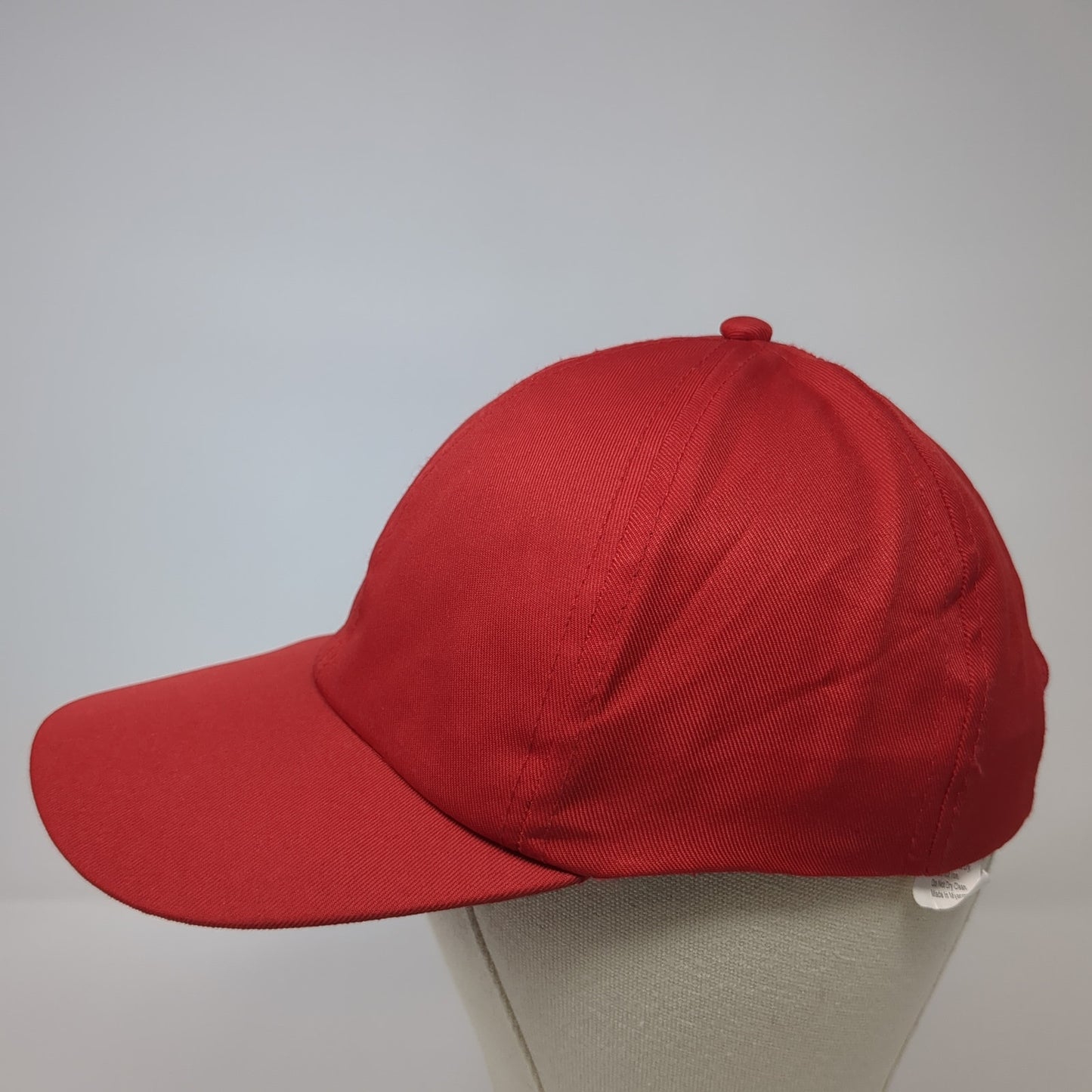 Unbranded Strapback Hat Red One Size Solid Adjustable Blank 6 Panel