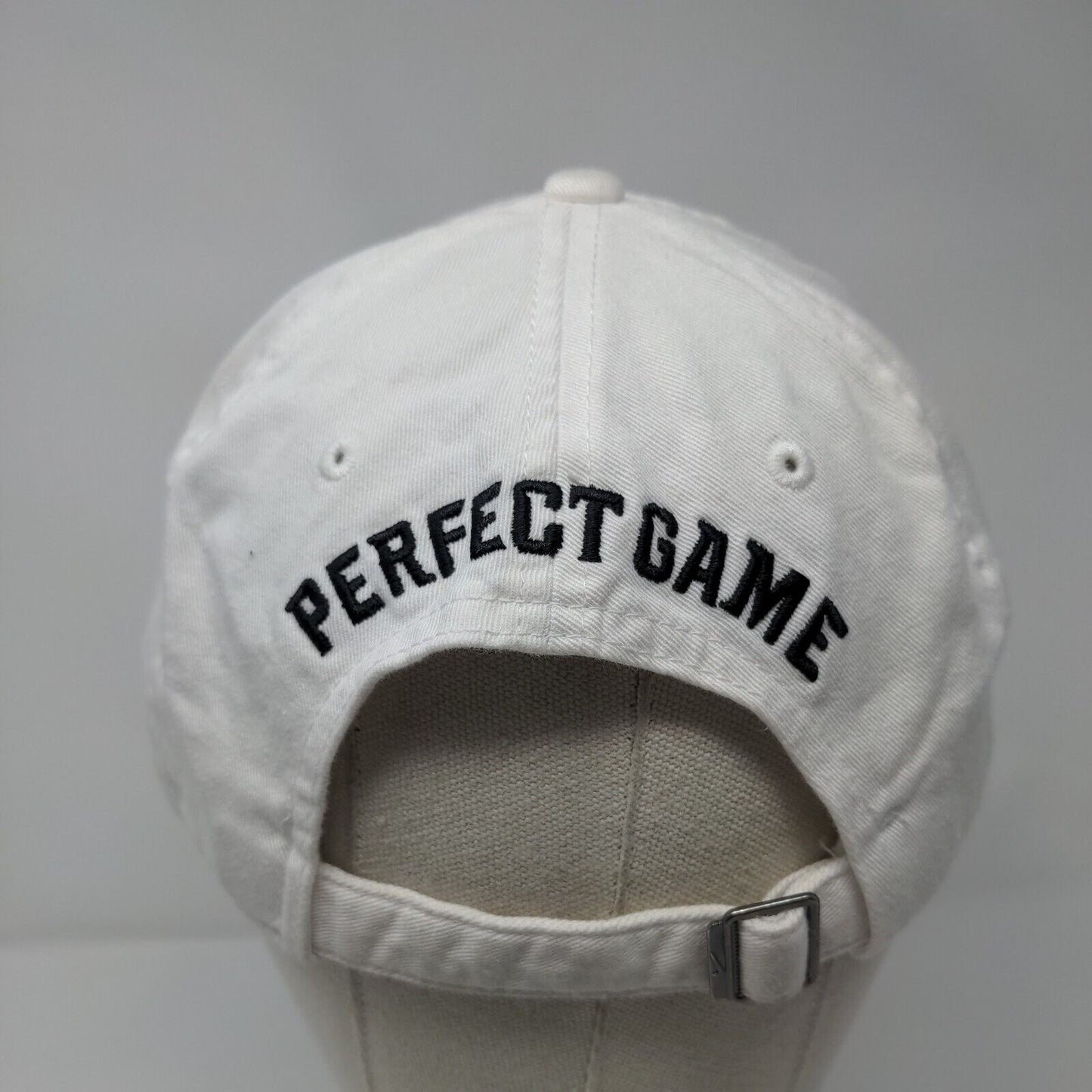 PG Perfect Game Slideback Hat White OSFA Adjustable Embroidered