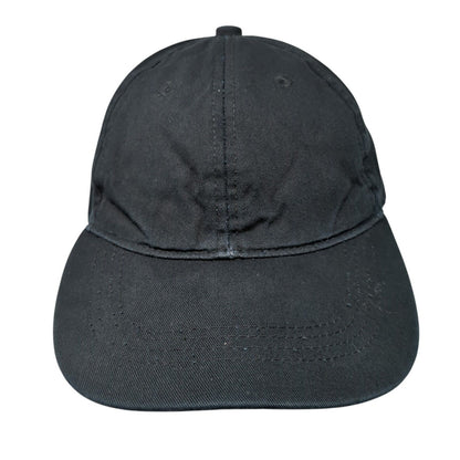 Unbranded Strapback Hat Black One Size Solid Adjustable Blank 6 Panel