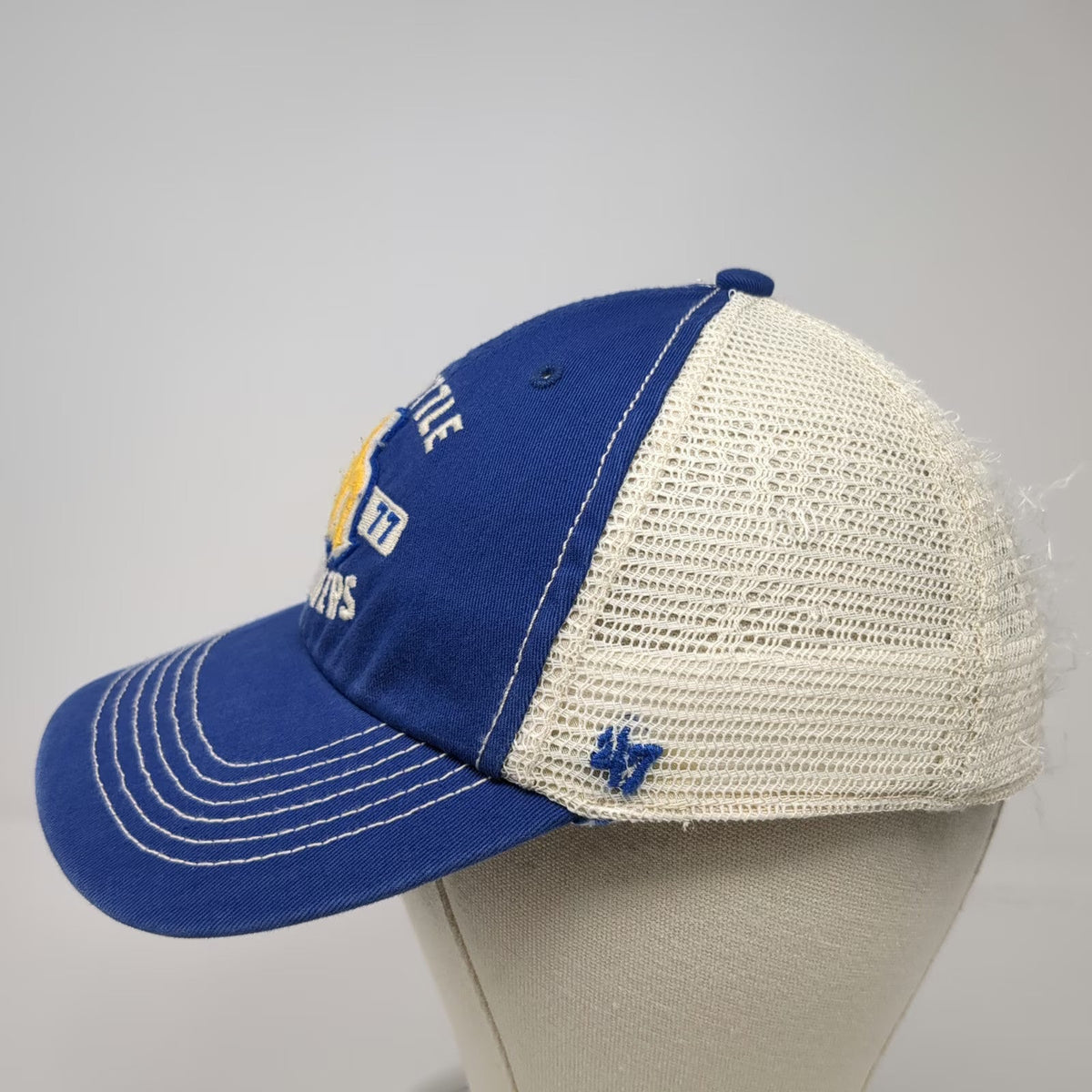 '47 Seattle Mariners MLB Blue Baseball Cap M Mesh Stretch Fit Trident Logo