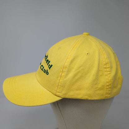 Adams Baseball Cap Yellow One Size Leather Strap Embroidered Garden Club Hat